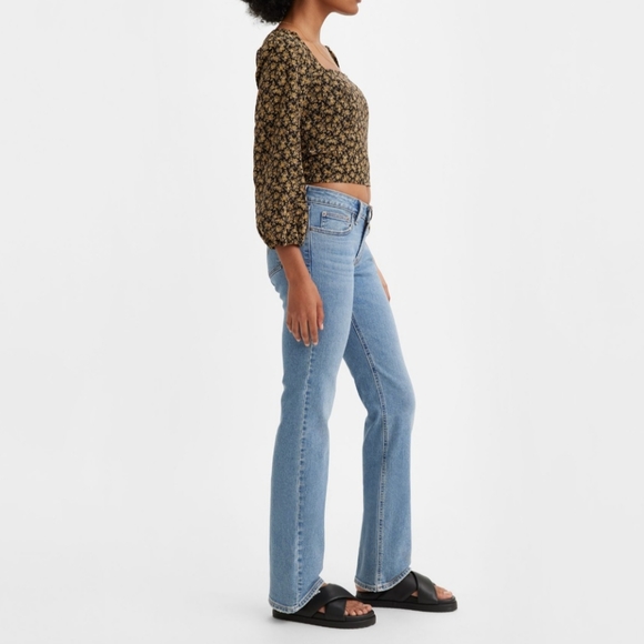 Levi's jeans women's W26 blue 518 Superlow Stretch boot cut flared wide leg boho - Picture 5 of 14